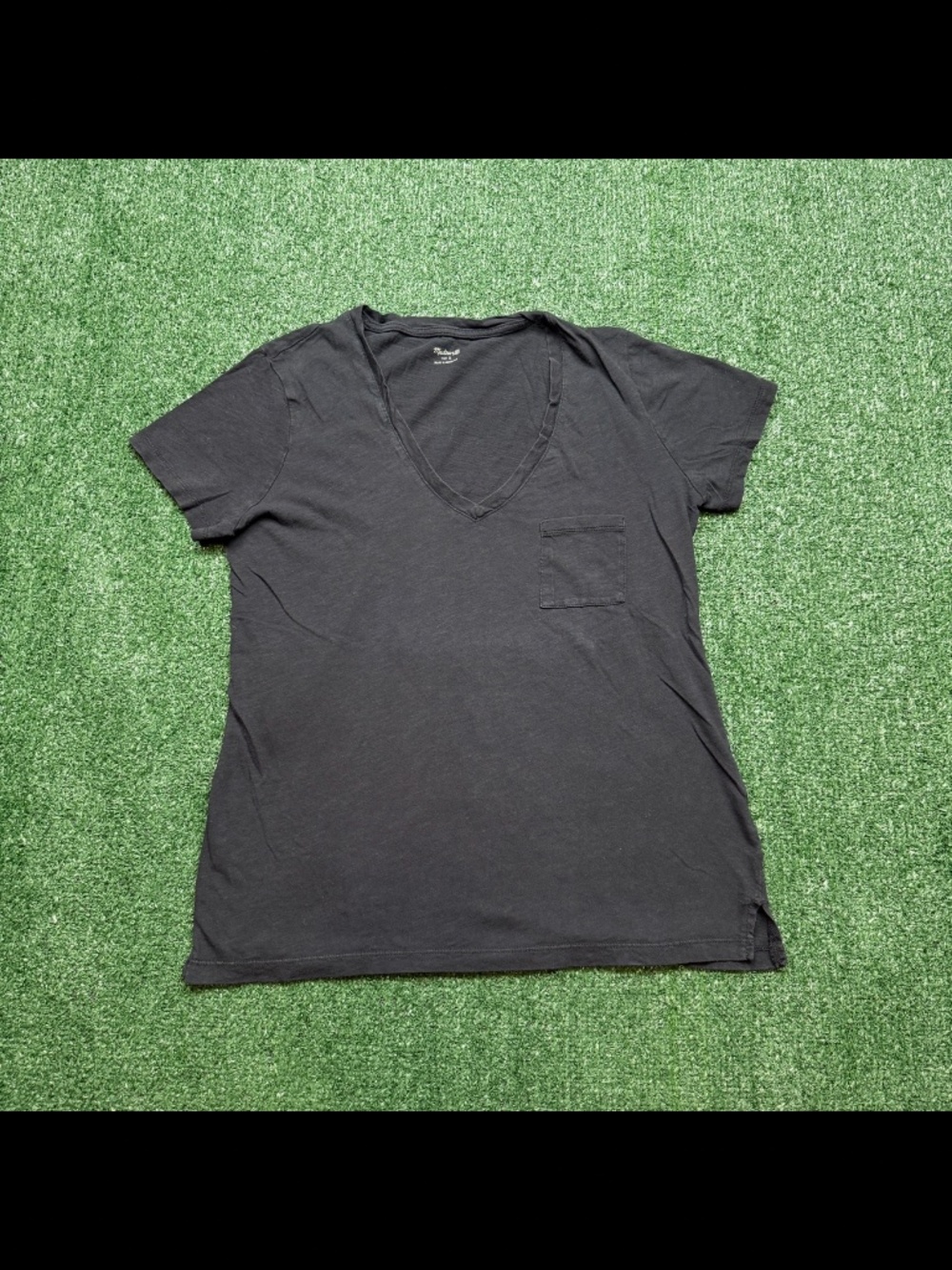 Madewell T Shirt Womens Size S Black V Neck Short Sleeve